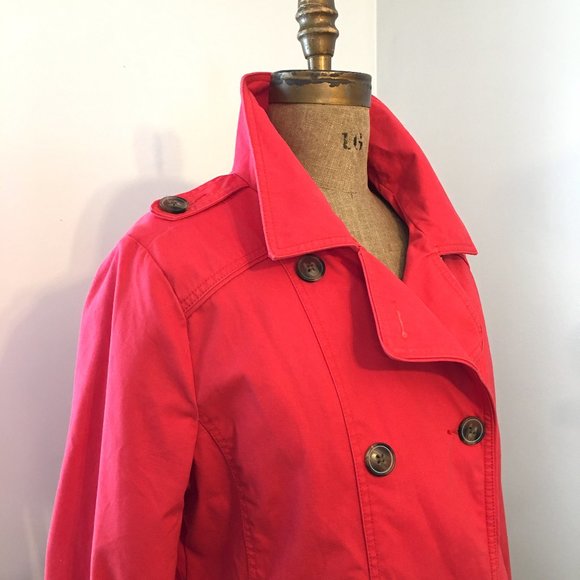 Vintage Gap Red Cotton Jacket, Double Breasted Pea Coat, Large, Y2K - Picture 7 of 13